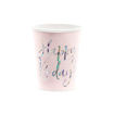 Picture of PAPER CUPS HAPPY BIRTHDAY PASTEL PINK 220ML -  6 PACK